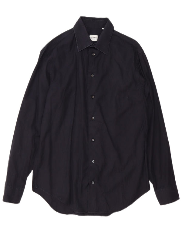 Armani Collezioni Herreskjorte str. 39 15 1/2 Medium Navyblå Bomuld