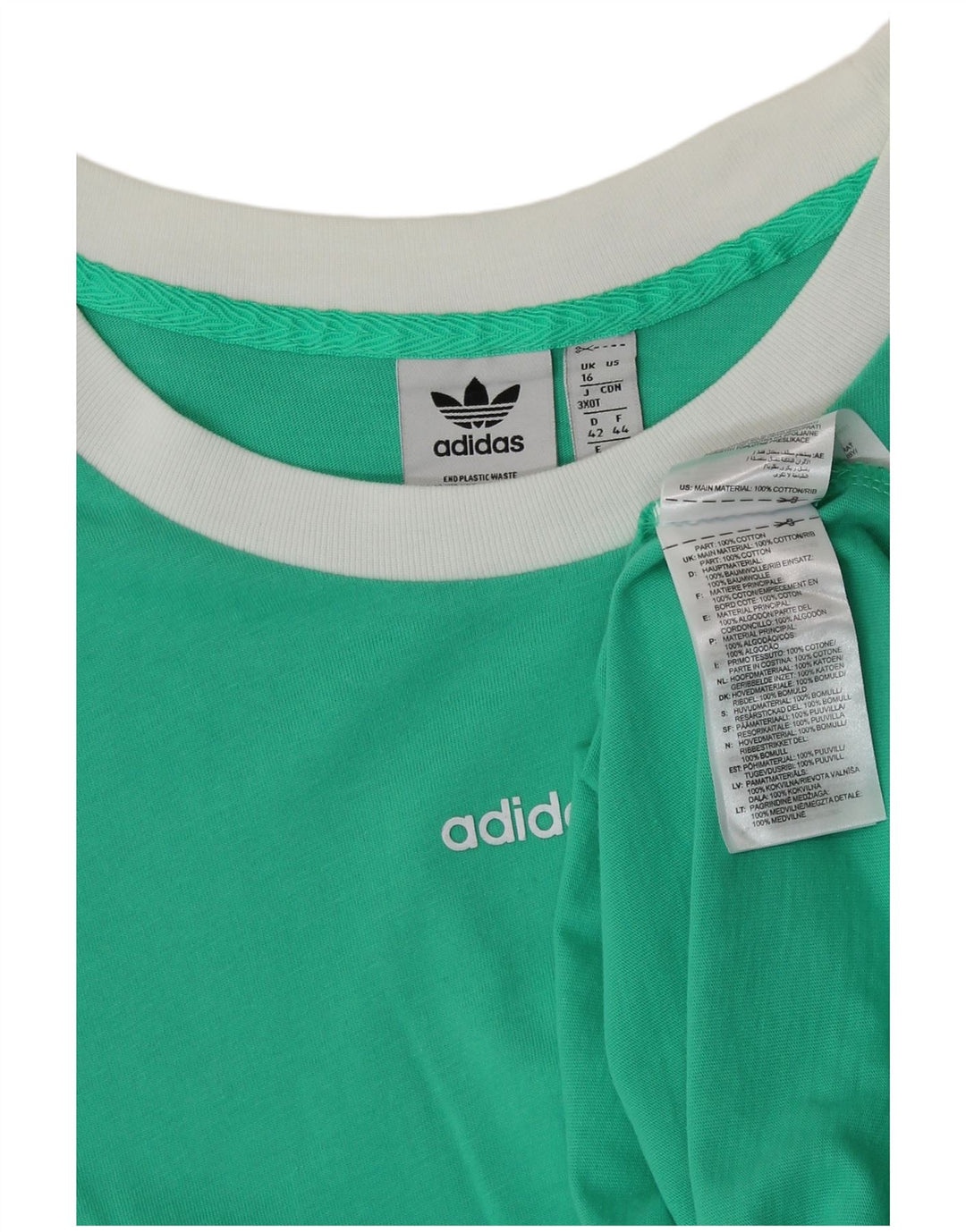 ADIDAS T-shirt top til kvinder DK 16 Stor grøn bomuld