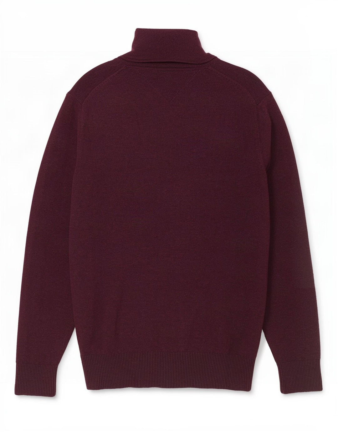 Tommy Hilfiger Herre Button Neck Jumper Sweater Lille Bourgogne Bomuld