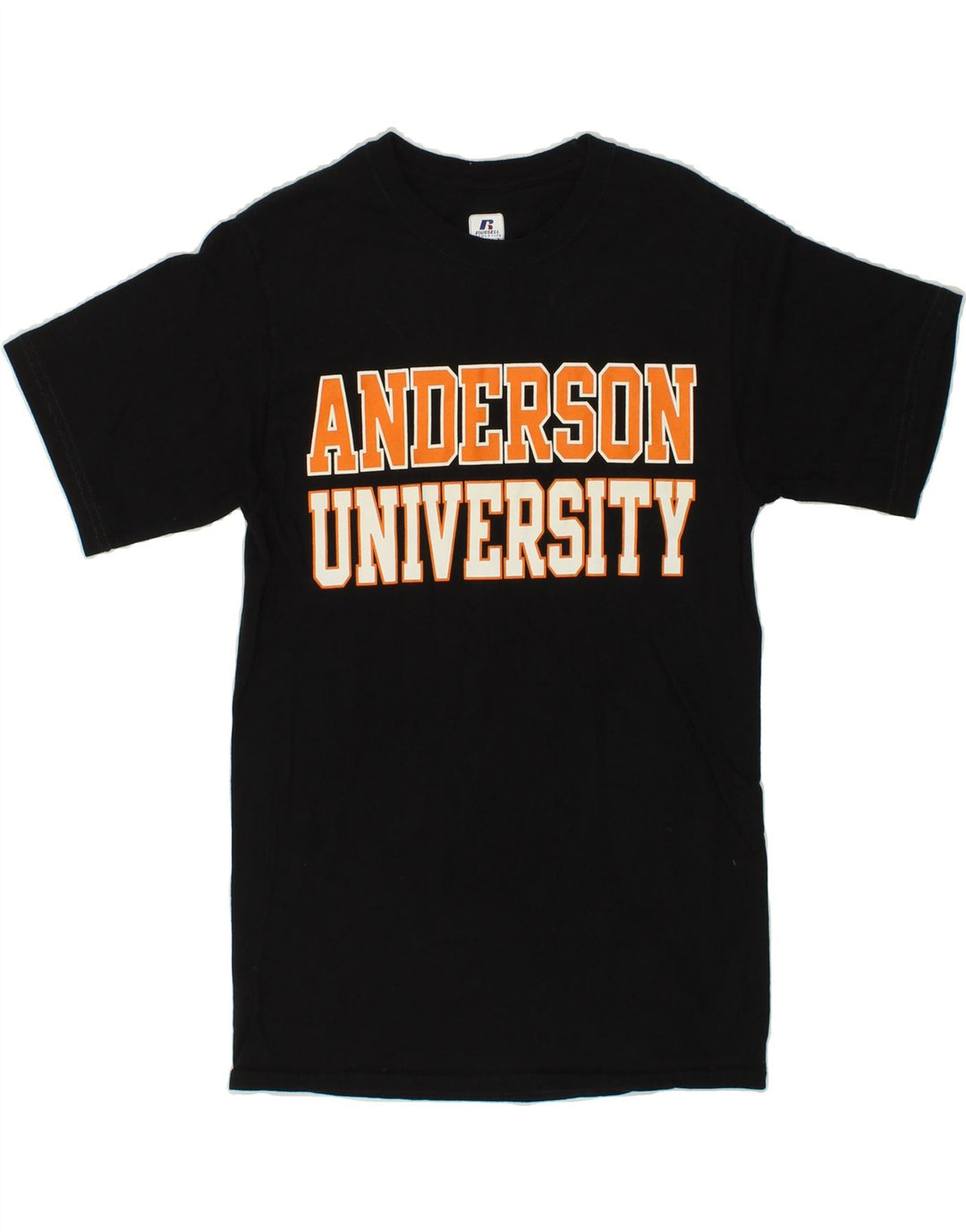 RUSSELL ATHLETIC Mens Graphic T-Shirt Top Small Black Cotton Vintage Russell Athletic and Second-Hand Russell Athletic from Messina Hembry 