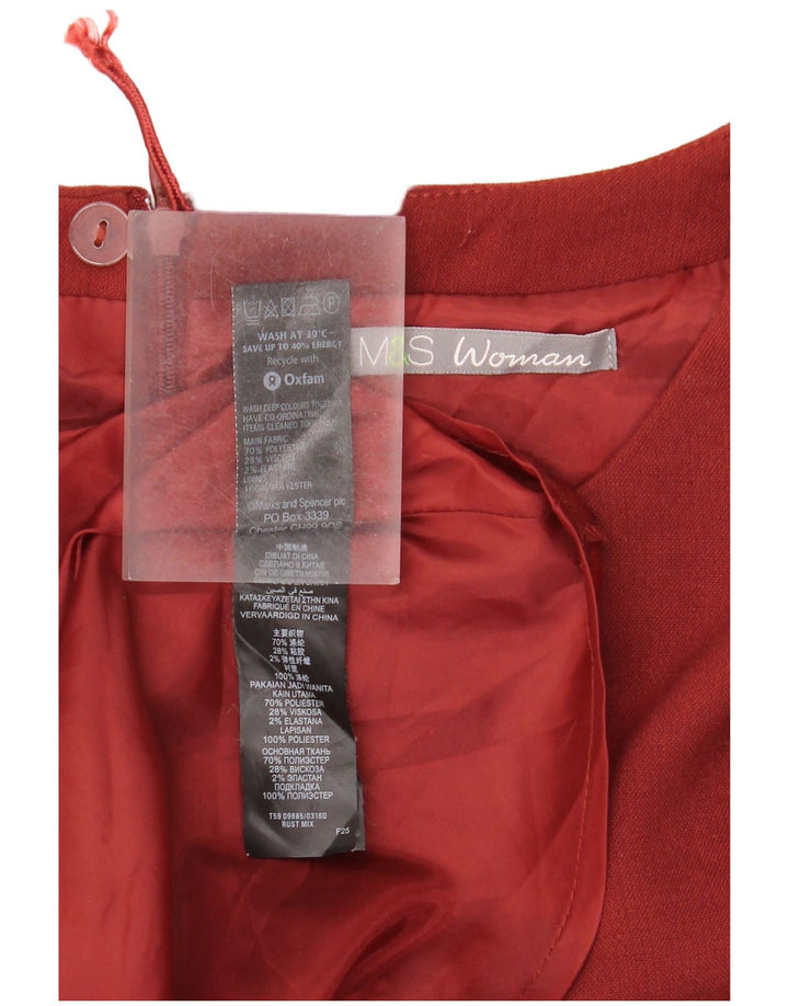 Marks & Spencer Womens Shift Dress UK 12 Medium Red Colourblock Polyester