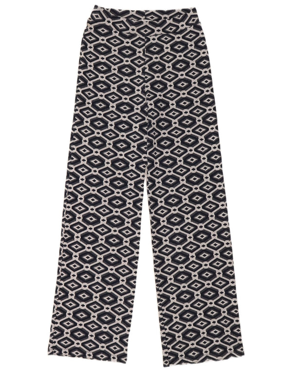 Zara Damebukser med brede ben Medium W28 L30 Marineblå Geometrisk