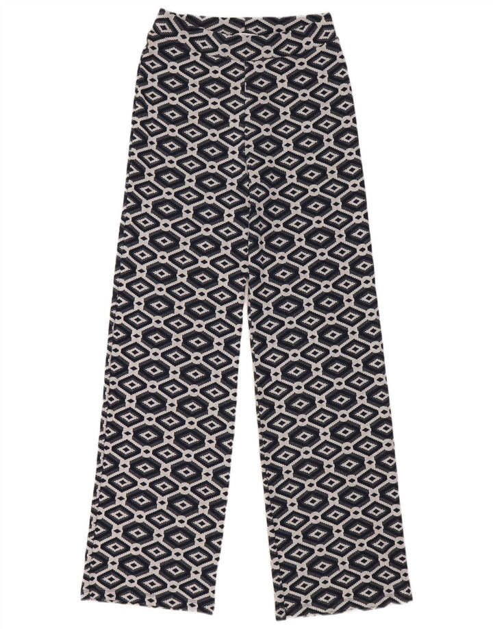 Zara Damebukser med brede ben Medium W28 L30 Marineblå Geometrisk