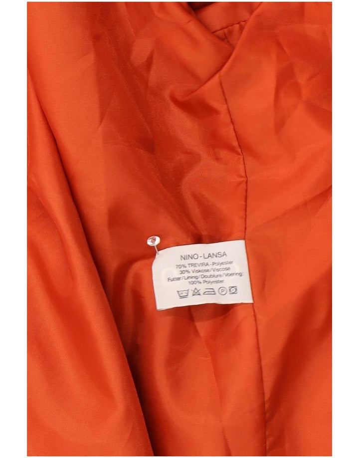 NINO Dame Dobbeltradet Blazer Jacket UK 16 Large Orange Polyester