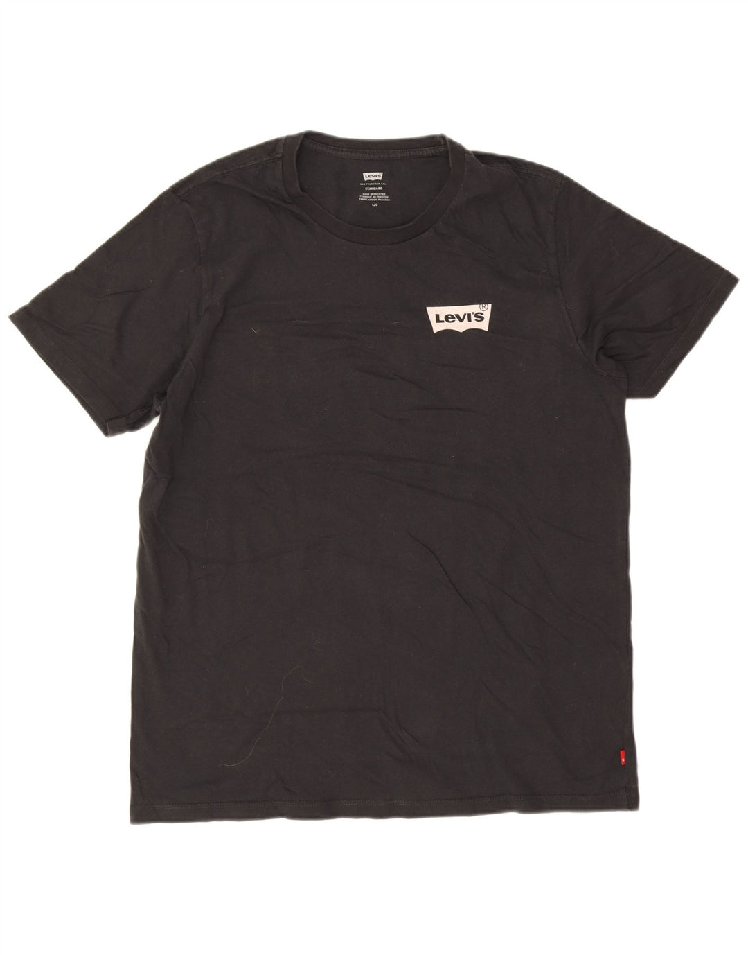 Levi's Herre Standard T-Shirt Top Stor Sort Bomuld