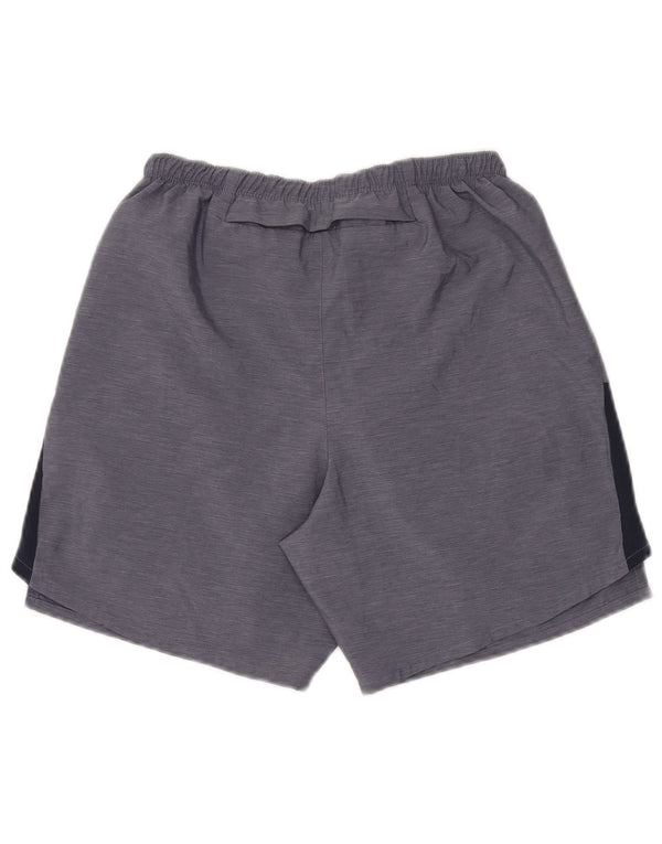 NIKE Dri Fit sportsshorts til kvinder UK 10 Small Blue Colourblock Polyester