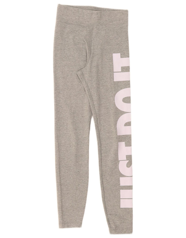 Nike grafiske leggings til kvinder UK 4 XS grå bomuld