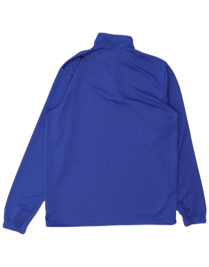Adidas Herre Aeroready Zip Neck Grafisk Top Langærmet Stor Blå Polyester