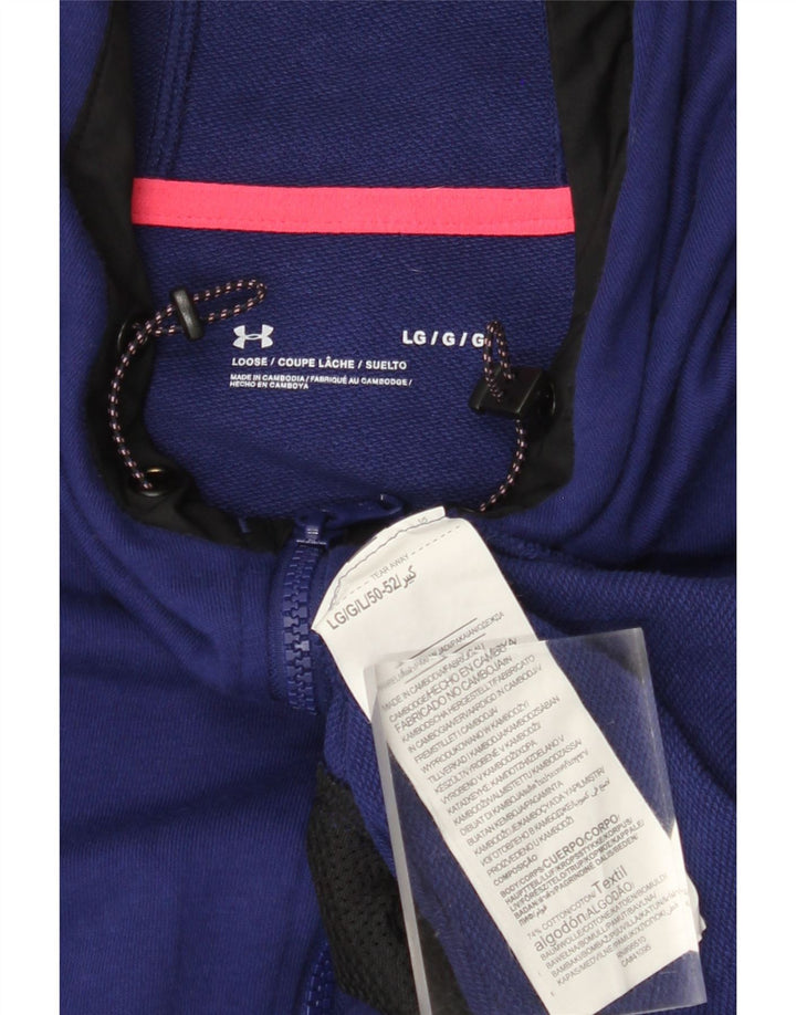 UNDER ARMOUR Hættetrøje med lynlås til mænd Large Purple Colourblock Bomuld