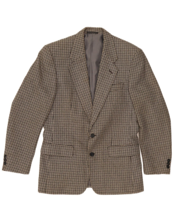 WELLINGTON Herre Four Seasons Blazer Jacket UK 38 Medium Grey Houndstooth