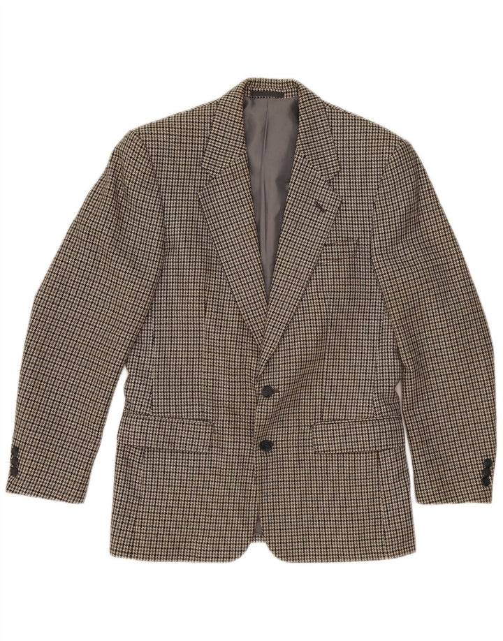 WELLINGTON Herre Four Seasons Blazer Jacket UK 38 Medium Grey Houndstooth