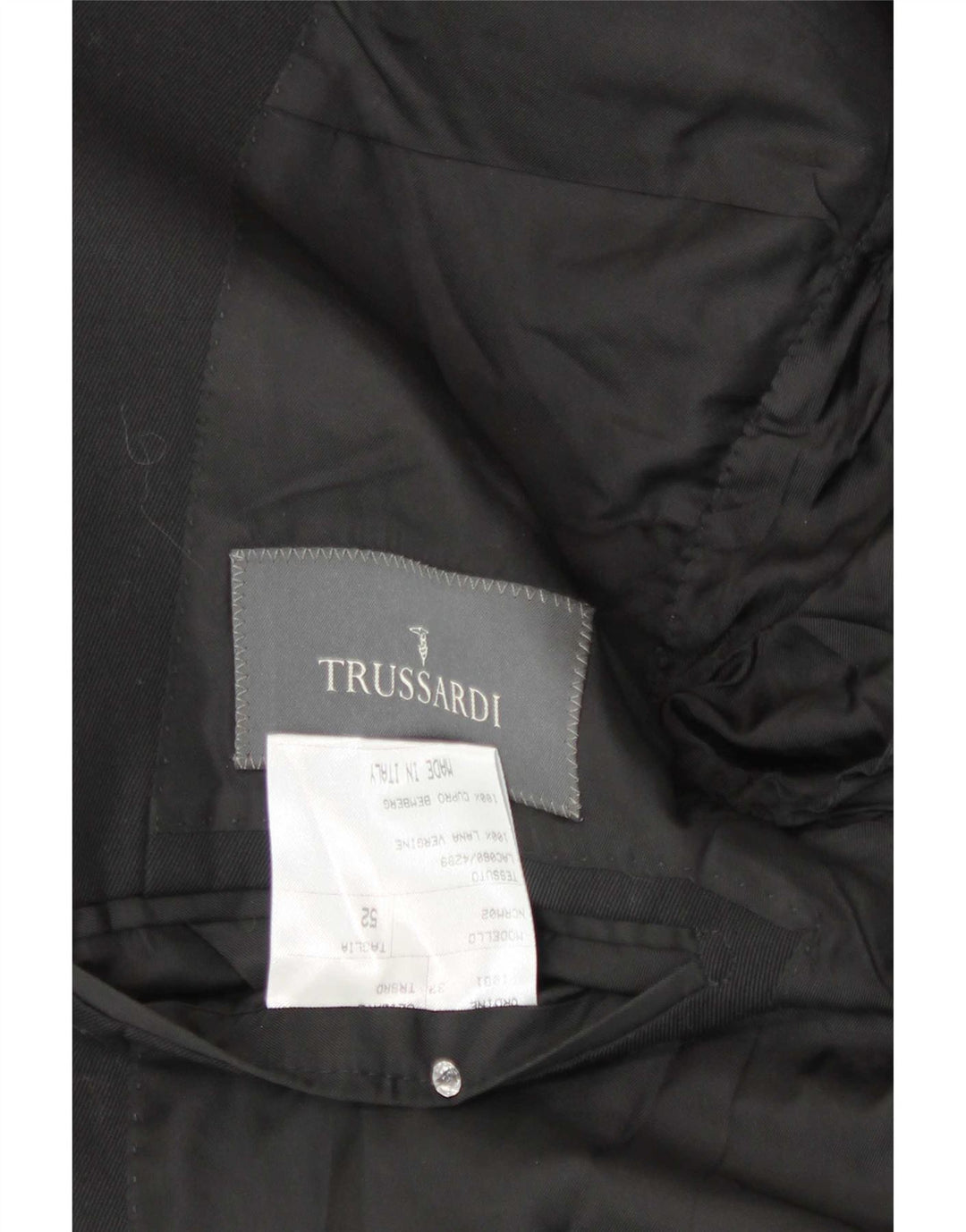 Trussardi Herre 2-knaps blazerjakke IT 52 XL Sort Uld