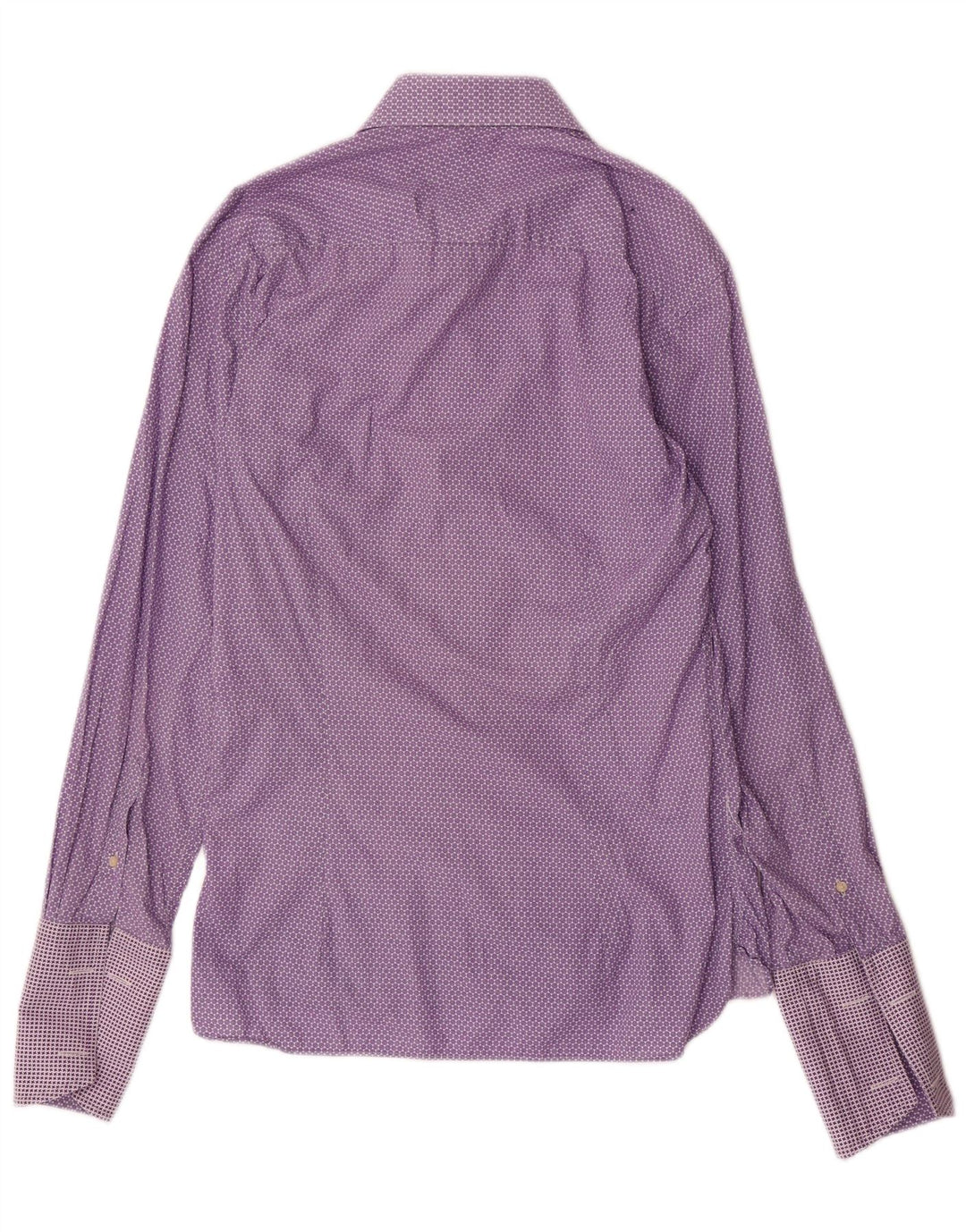 TED BAKER Mens Classic Fit Formal Shirt Size 16 Large Purple Geometric