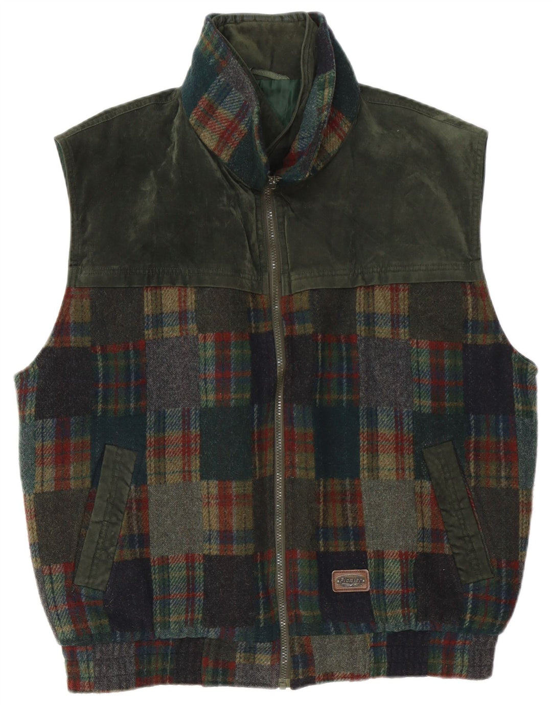Pionier Herre Gilet UK 42 XL Khaki Patchwork