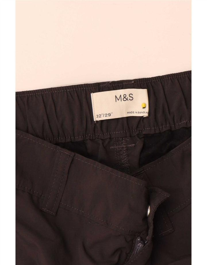 Marks & Spencer Straight Cargo Bukser til mænd W32 L29 Grå polyamid