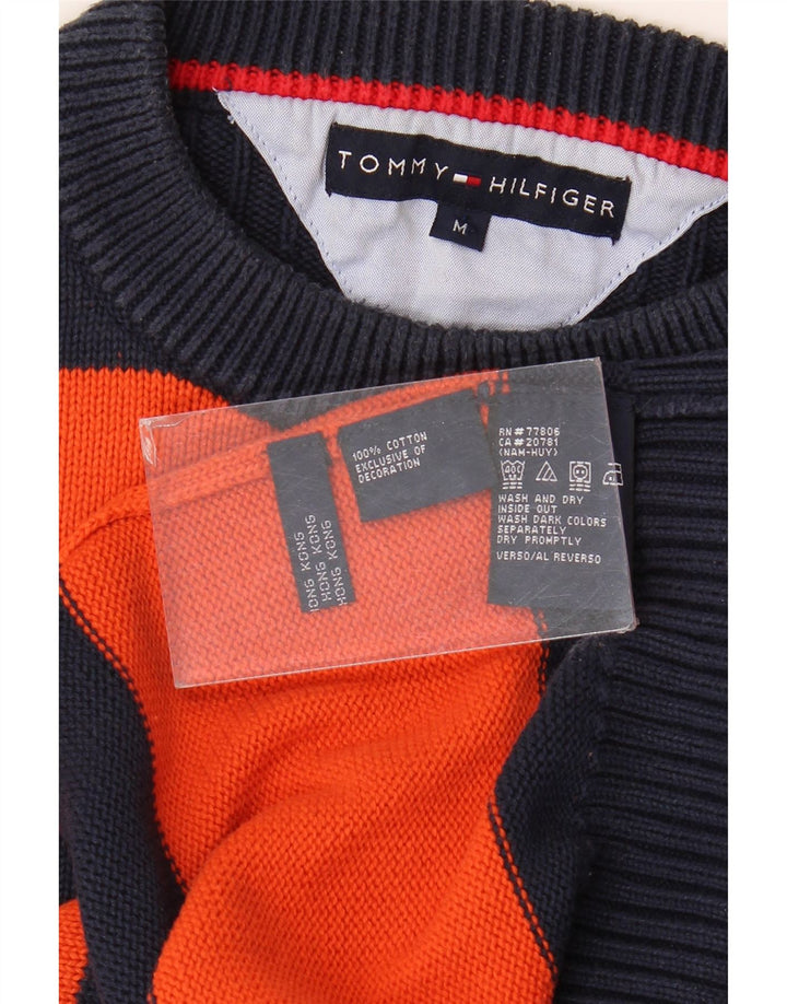 Tommy Hilfiger Herre Crew Neck sweater Medium Navy Blue Colourblock