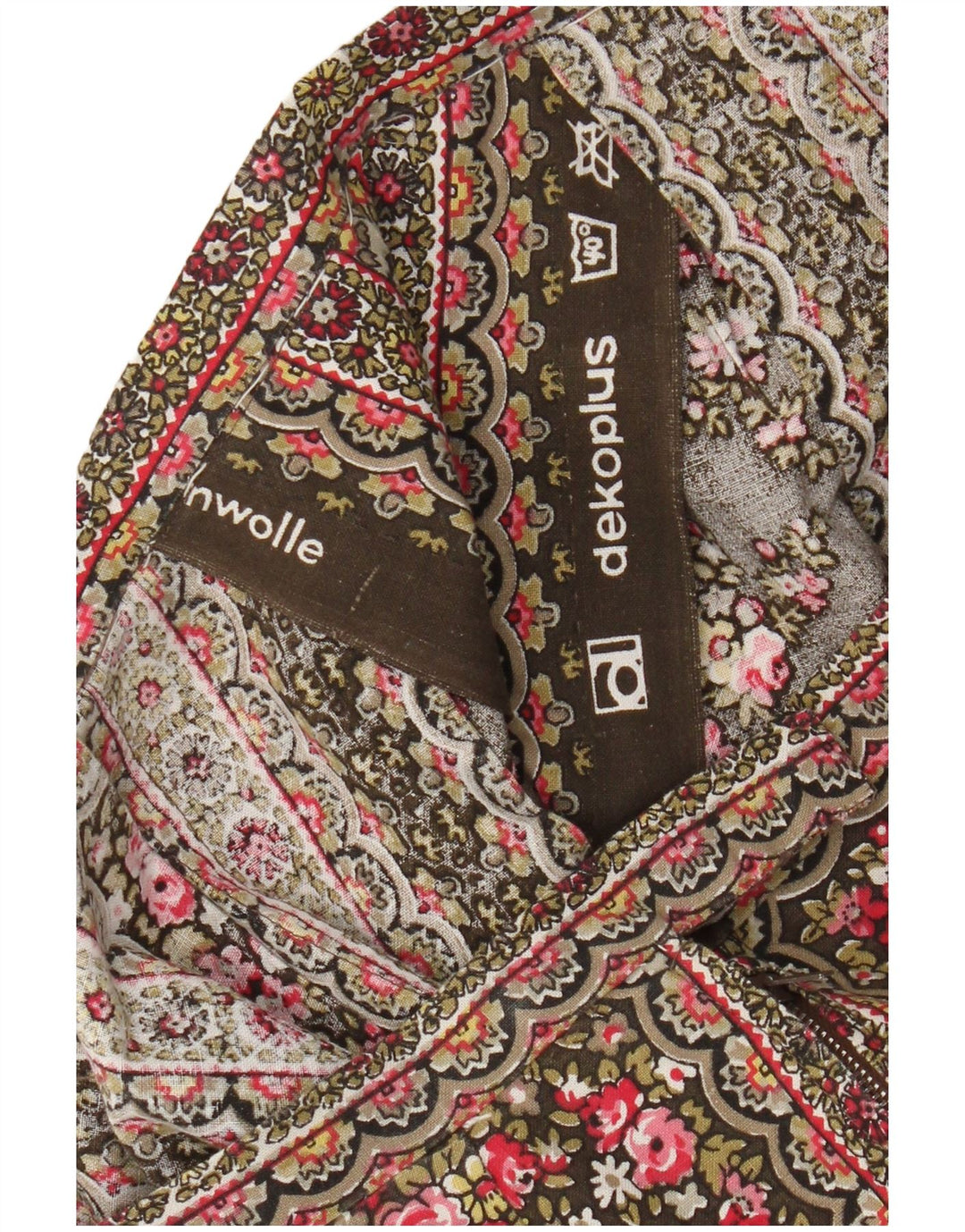 Vintage A-line nederdel til kvinder W30 Medium Khaki Blomsterbomuld