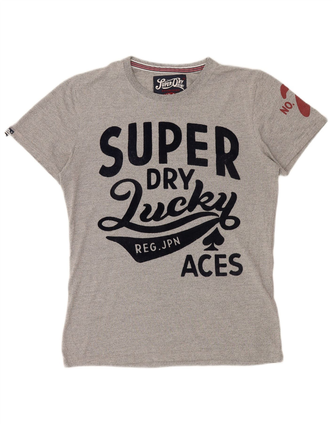 SUPERDRY Herre grafisk T-shirt top mellemgrå bomuld