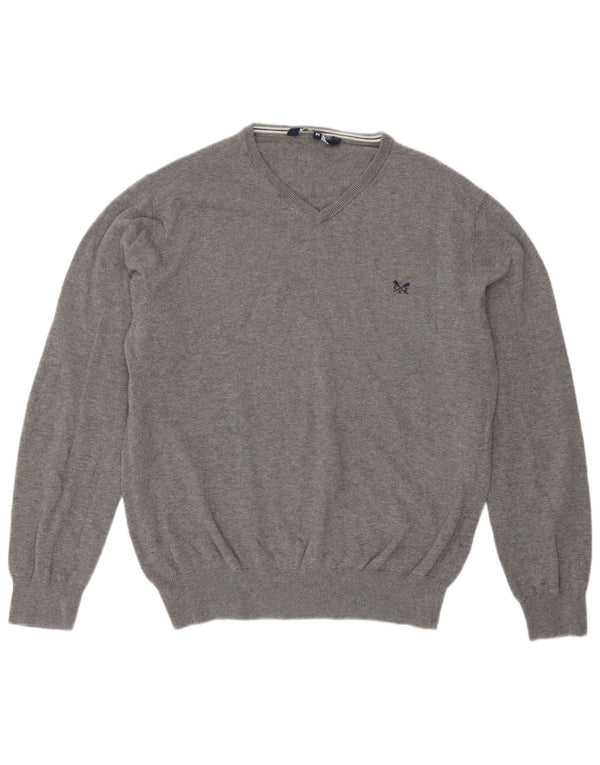 Besætningstøj Dame V-hals sweater UK 14 Medium Grå Bomuld