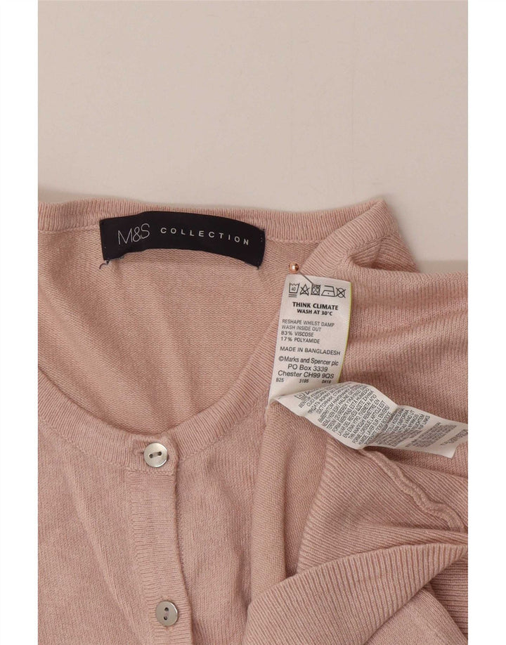 Marks & Spencer Dame Cardigan Sweater UK 8 Small Pink Viscose