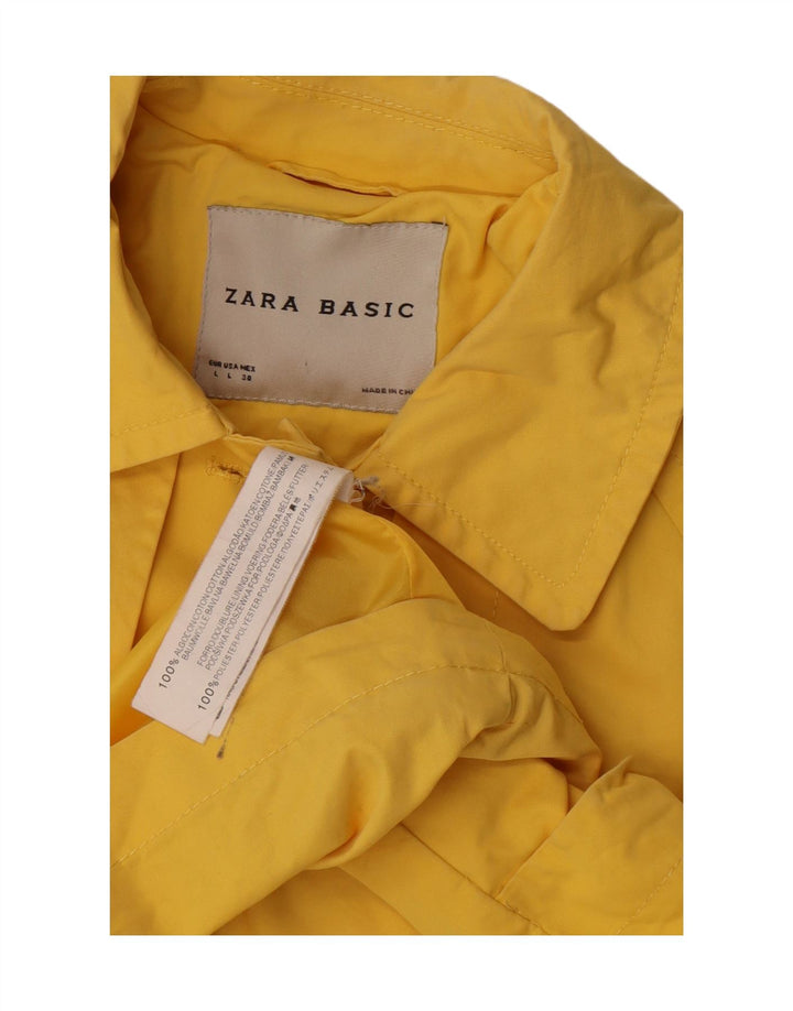 Zara Womens Bomber Jacket UK 16 Large Yellow Cotton