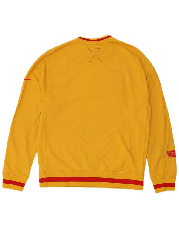 Nike Herre Athletic Dept Grafisk Sweatshirt Jumper Medium Gul Bomuld