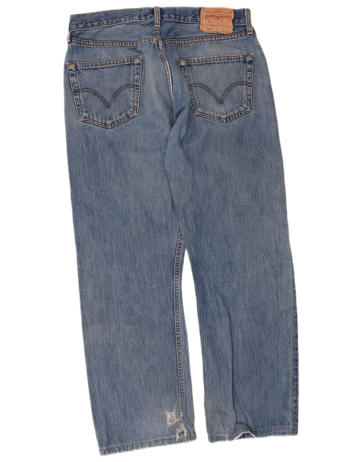 Levi's Herre 501 lige jeans W34 L27 blå bomuld