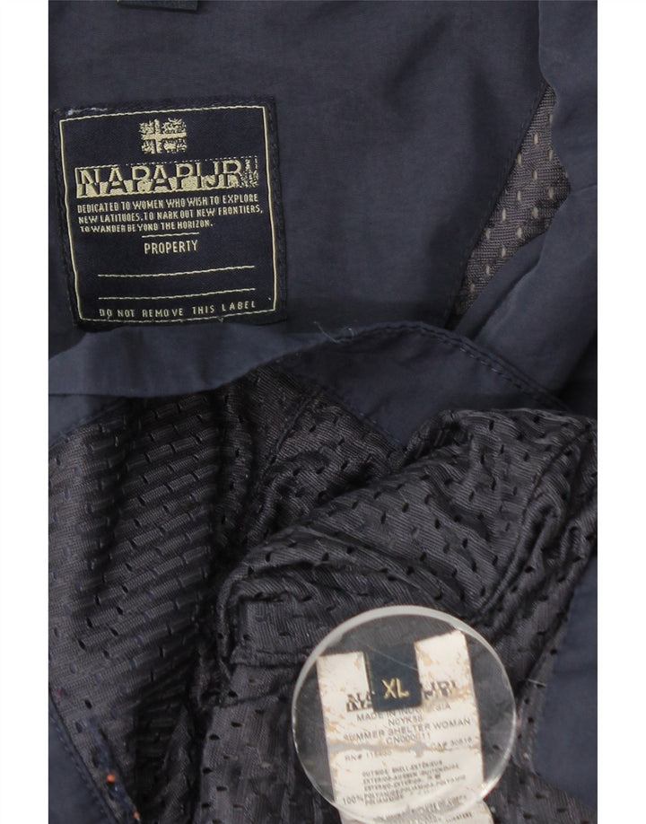 Napapijri Dame Regnjakke UK 18 XL Navy Blue Polyamide