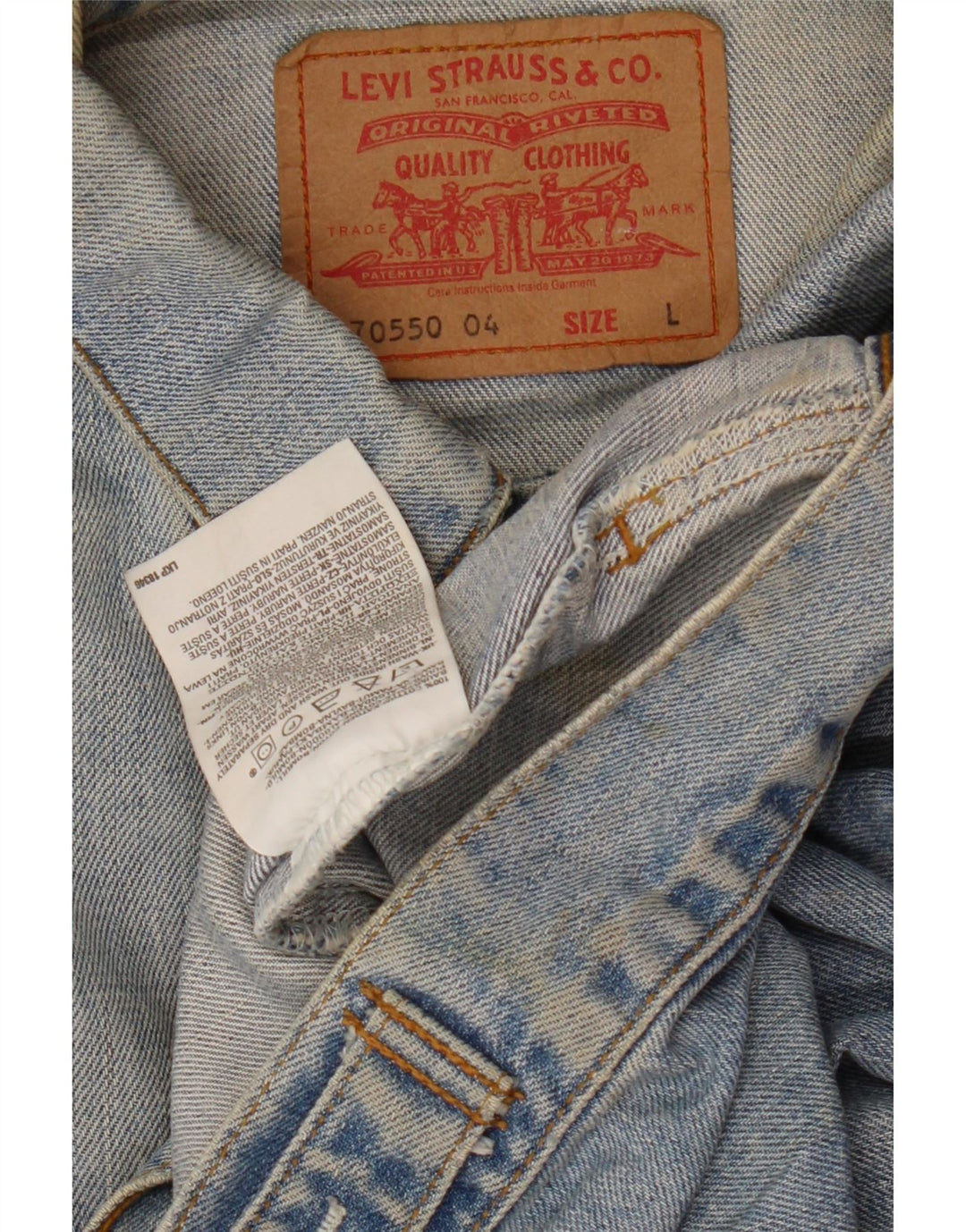 Levi's Herre denimjakke UK 40 Large Blue Cotton