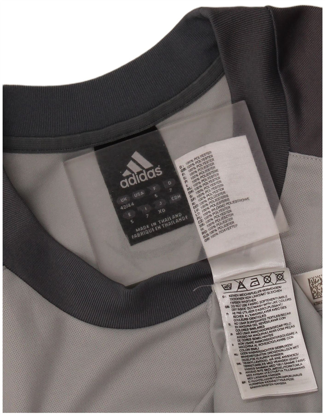 ADIDAS Herre Climalite grafisk T-shirt top UK 42/44 stor grå farveblok