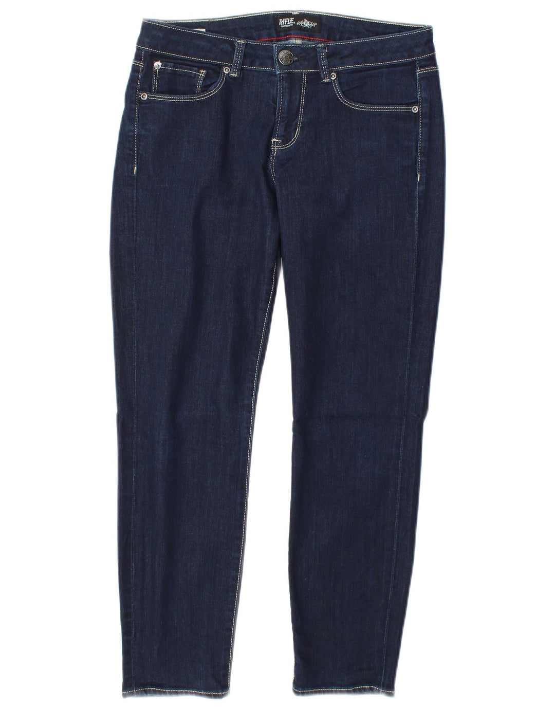 Rifle Dame Crop Slim Jeans W27 L25 Marineblå Bomuld