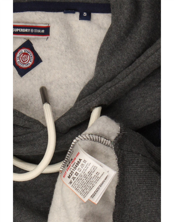 SUPERDRY Grafisk hættetrøje til mænd, lille grå bomuld