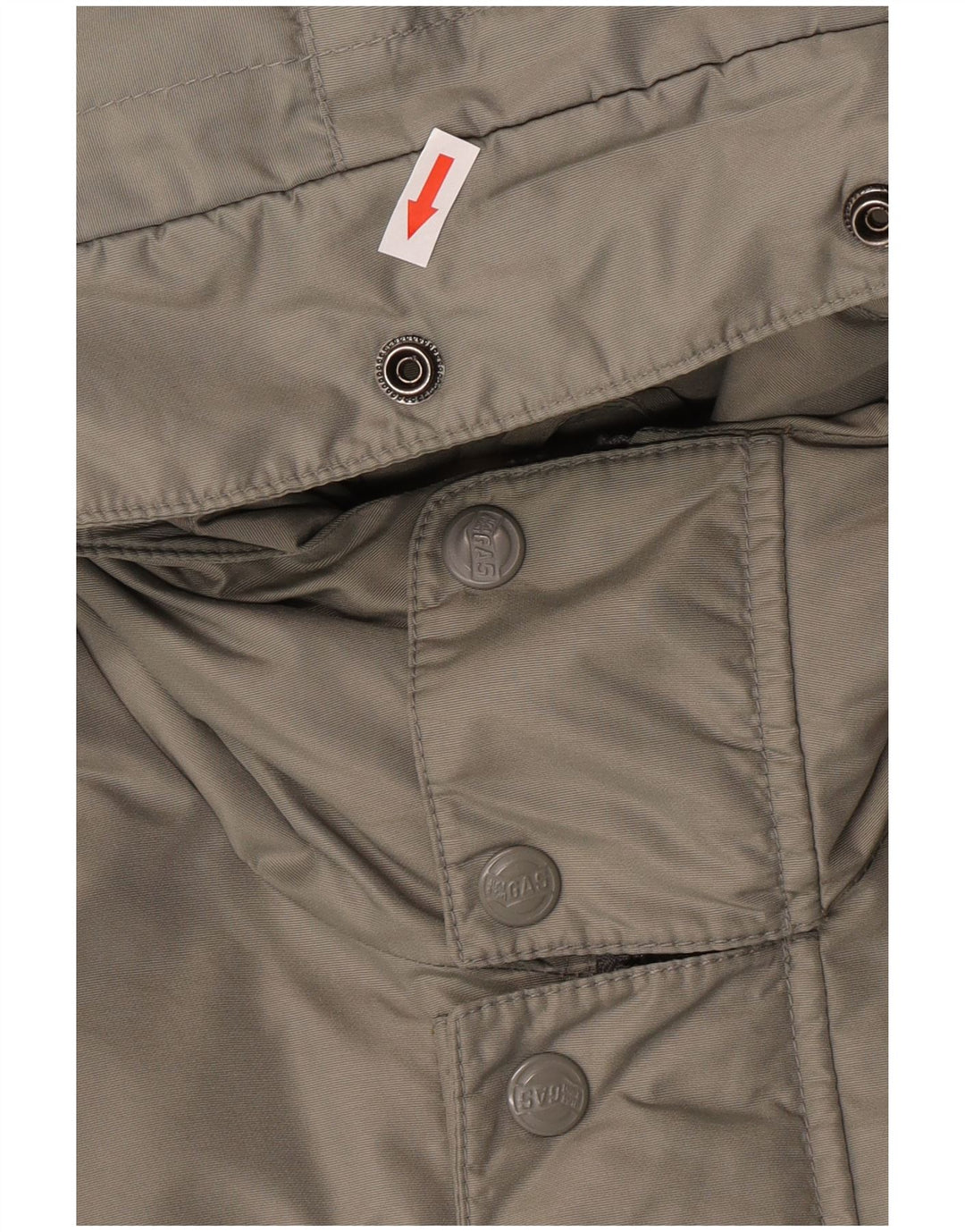 Gas Herre Hooded Polstret Frakke UK 38 Medium Khaki Nylon Winter