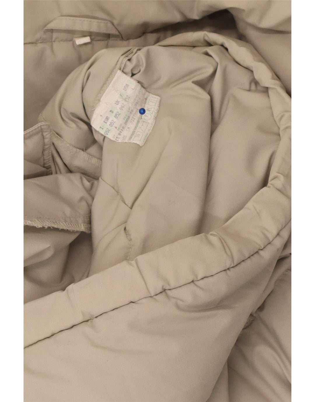 Vintage polstret jakke med hætte til mænd UK 42 XL Beige Polyester