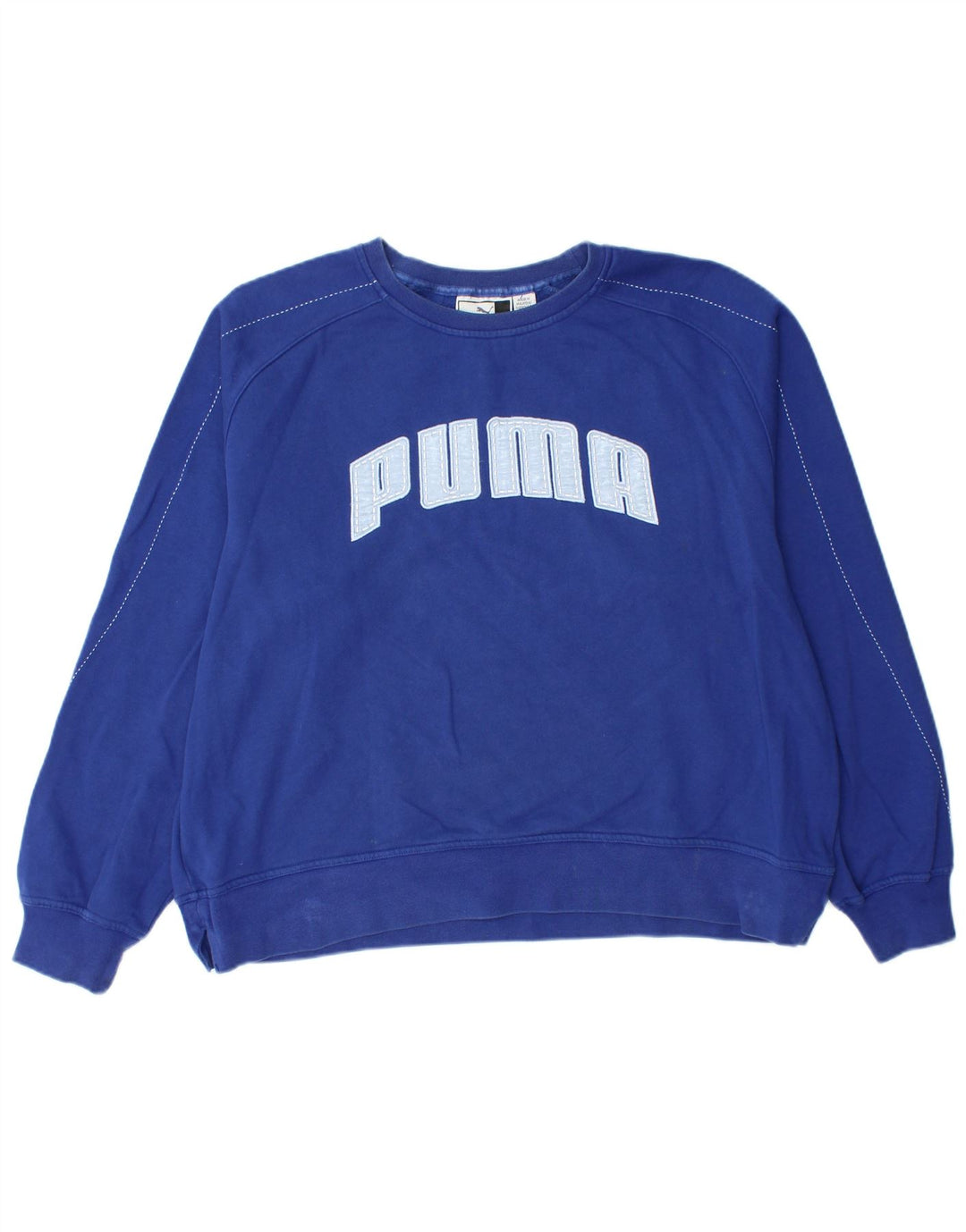 PUMA Grafisk Oversized Sweatshirt Jumper UK 14 Medium Blue Bomuld