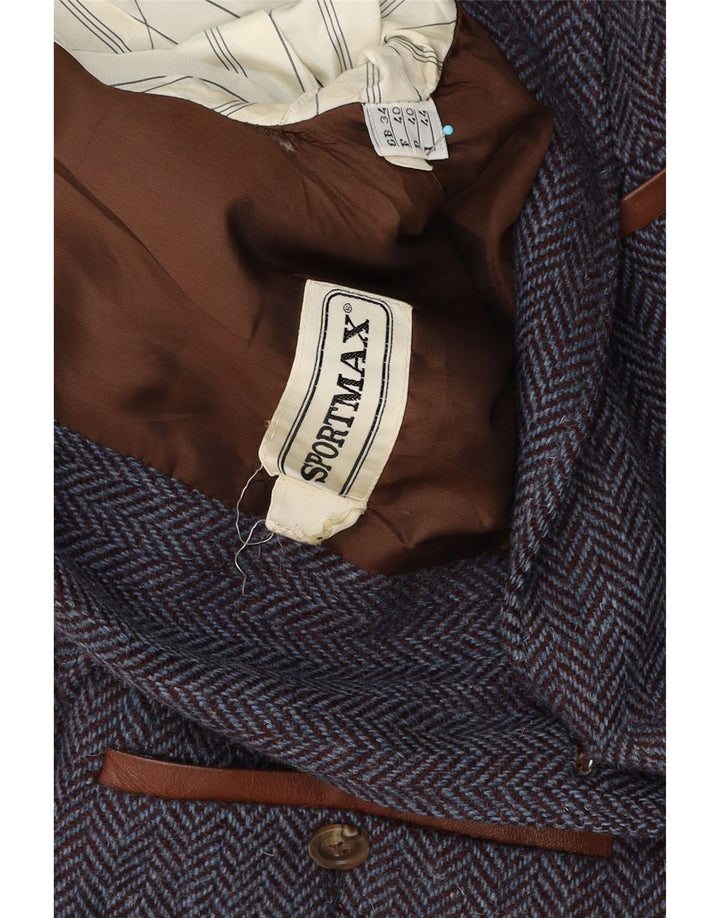 Sportmax Dame Country Wear Blazer Jacket IT 44 Medium Navy Blue