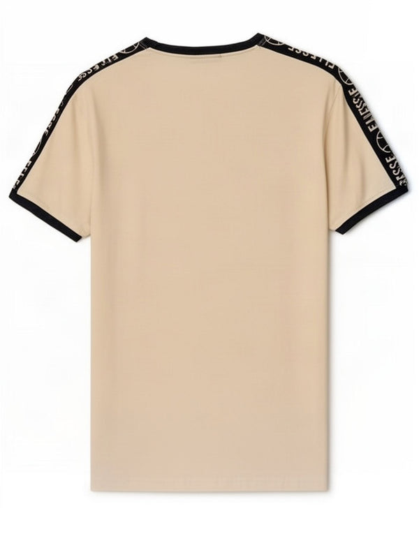 Ellesse Womens Graphic T-Shirt Top UK 10 Small Off White Colourblock Cotton