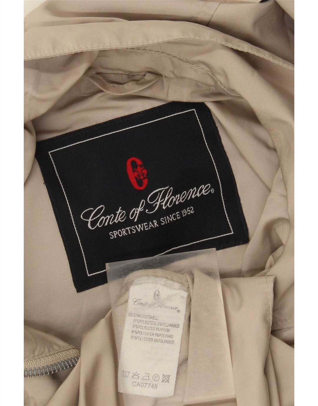 Conte of Florence hættejakke til kvinder UK 14 Stor beige polyester