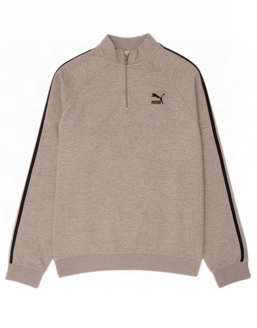 Puma Sweatshirt med lynlås til mænd mellem grå bomuld