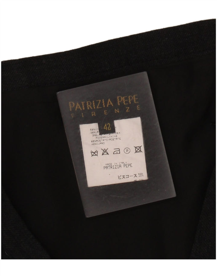 Patrizia Pepe Dame Mini Nederdel IT 42 Medium W28 Sort Viscose