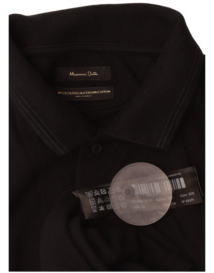 Massimo Dutti Herre Polo Shirt XL Sort Bomuld