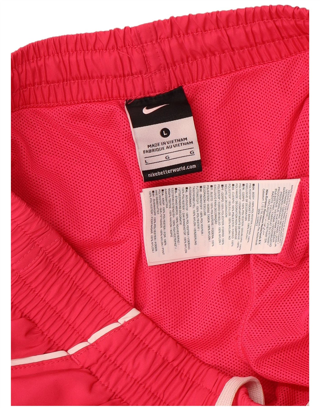 Nike grafiske sportsshorts til mænd, store lyserøde polyester