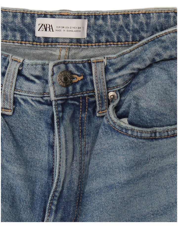 Zara Dame Bootcut Jeans EU 34 2XS W24 L26 Blå
