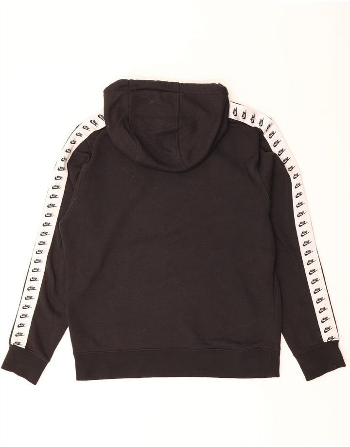 NIKE Mens Graphic Hoodie Jumper Large Black Cotton