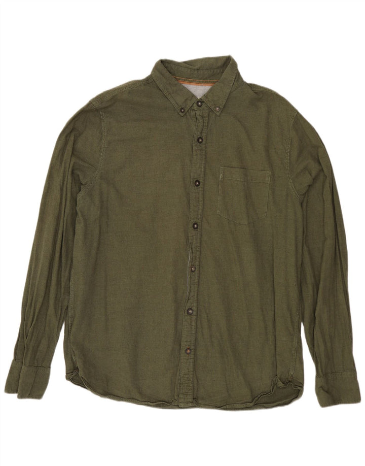FAT FACE Herreskjorte Stor Khaki Bomuld