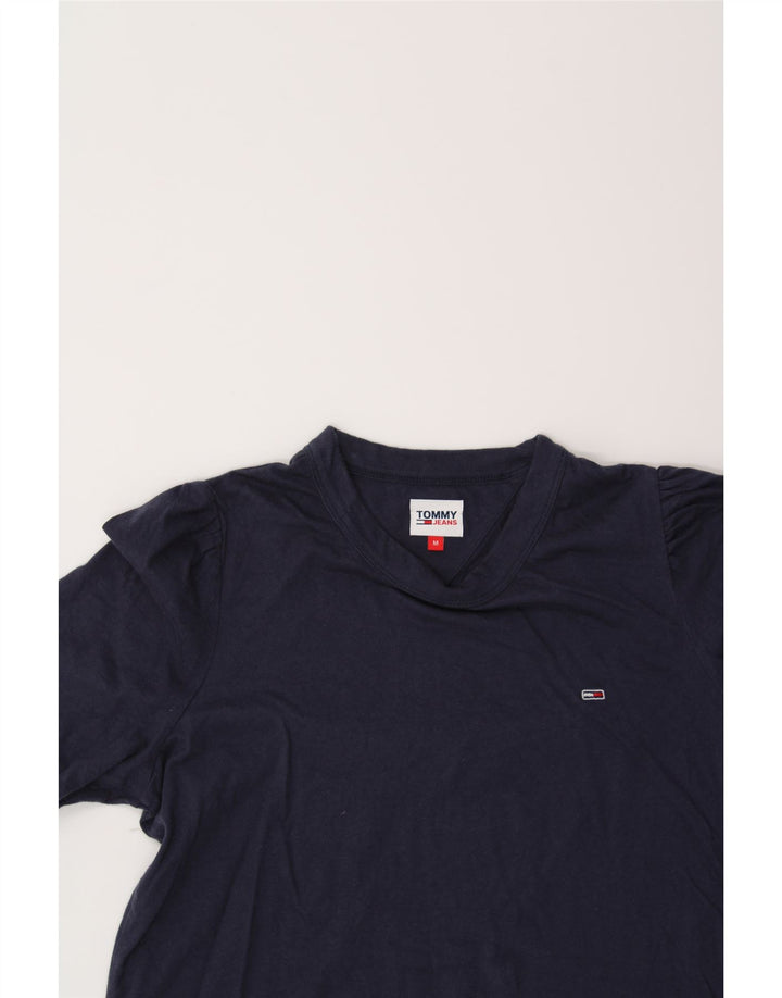 TOMMY JEANS Womens T-Shirt Top UK 12 Medium Navy Blue Cotton Vintage Tommy Jeans and Second-Hand Tommy Jeans from Messina Hembry 