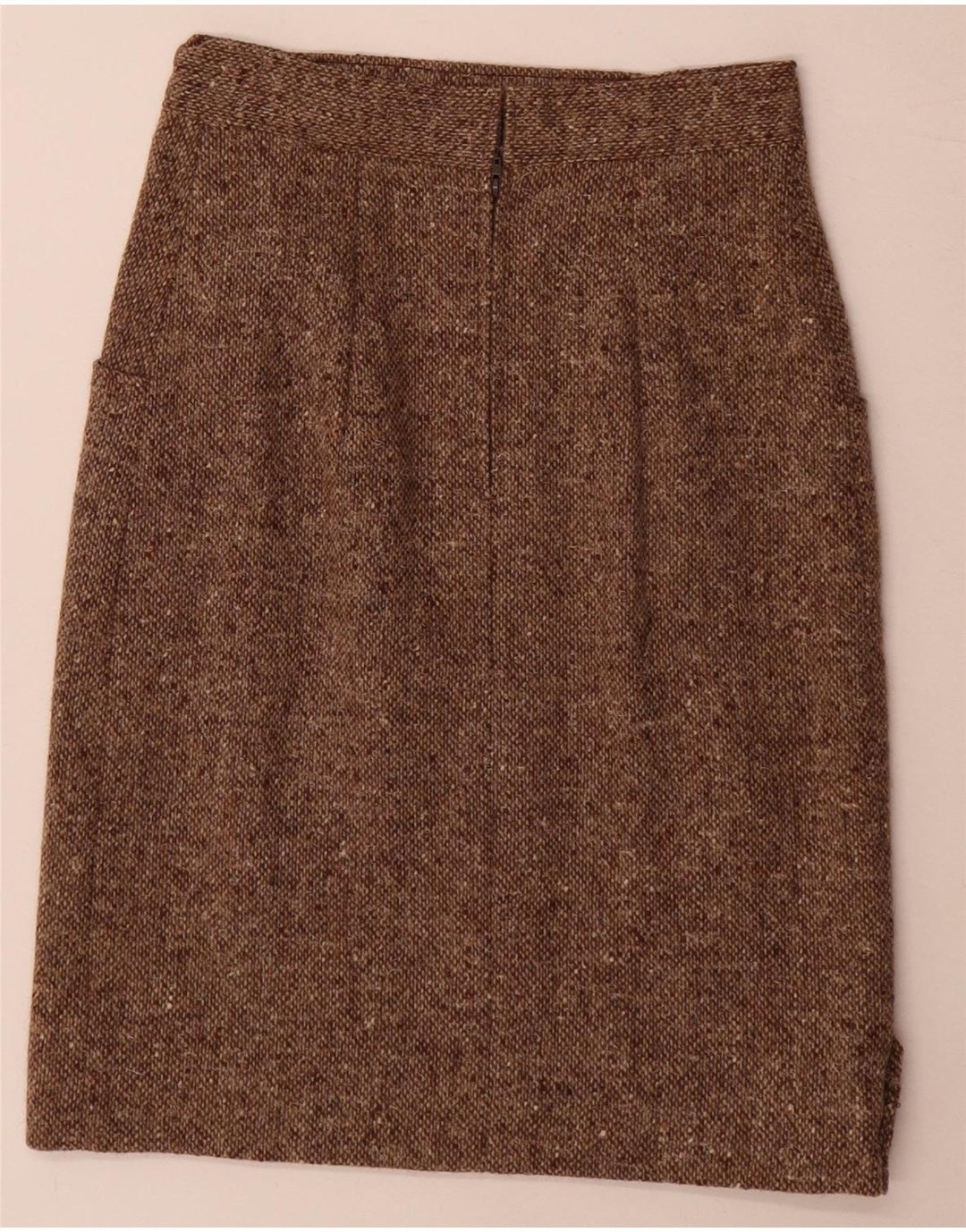 Vintage kvinders 2-delt nederdel Sæt Medium W24 Brun Flecked