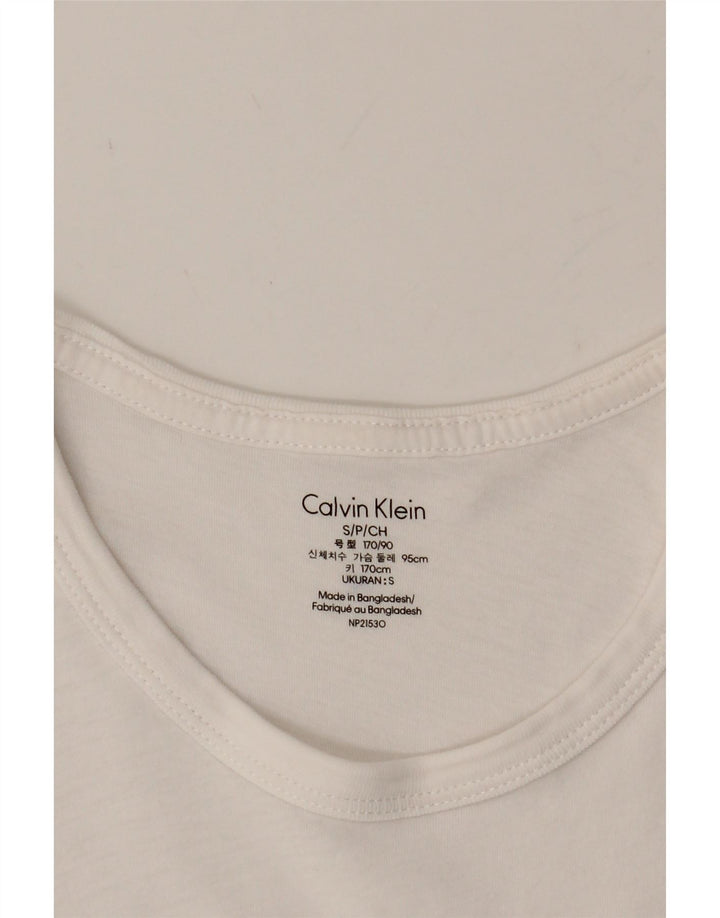 CALVIN KLEIN Womens T-Shirt Top UK 10 Small White Vintage Calvin Klein and Second-Hand Calvin Klein from Messina Hembry 