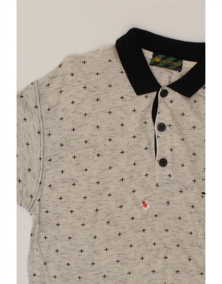 IL GRANCHIO Mens Polo Shirt Medium Grey Spotted Vintage Il Granchio and Second-Hand Il Granchio from Messina Hembry 