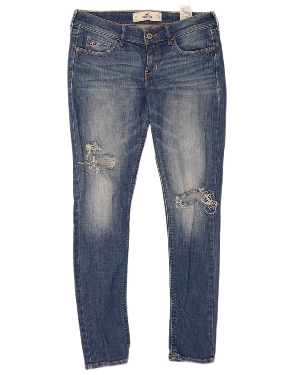 Hollister Kvinder Distressed Skinny Jeans US 5 Small W27 L29 Blue Cotton